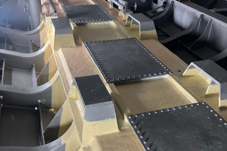 passive fire protection on aluminium engine of pilot vessel